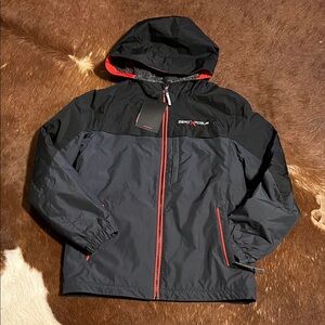 Zeroxposur Boys Youth Size L (14-16) Gray Hooded Lightweight Jacket Waterproof